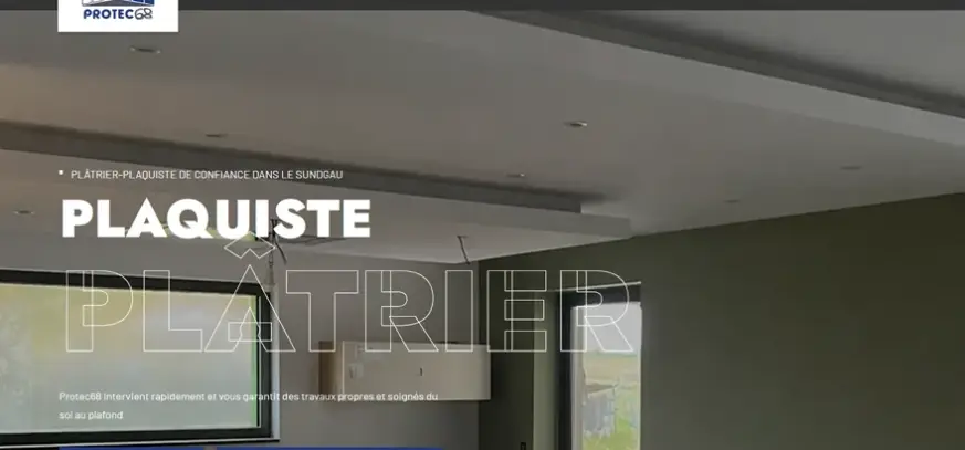 Site internet Protec68, plâtrier plaquiste Sundgau